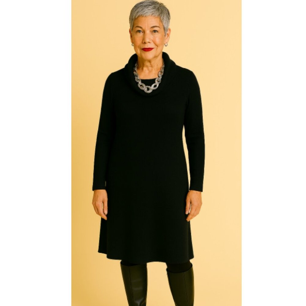 Ann Taylor Black Long Sleeve Dress size M